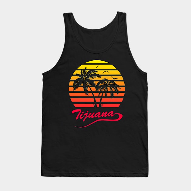 Tijuana 80s Sunset Tank Top by Nerd_art